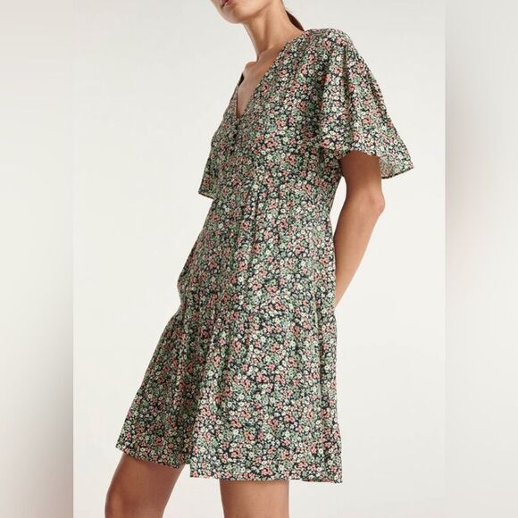 The Kooples SHORT PRINTED DRESS WITH COVERED BUTTONS Large 3 - Picture 1 of 14